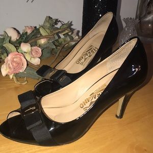 Black Ferragamo heels